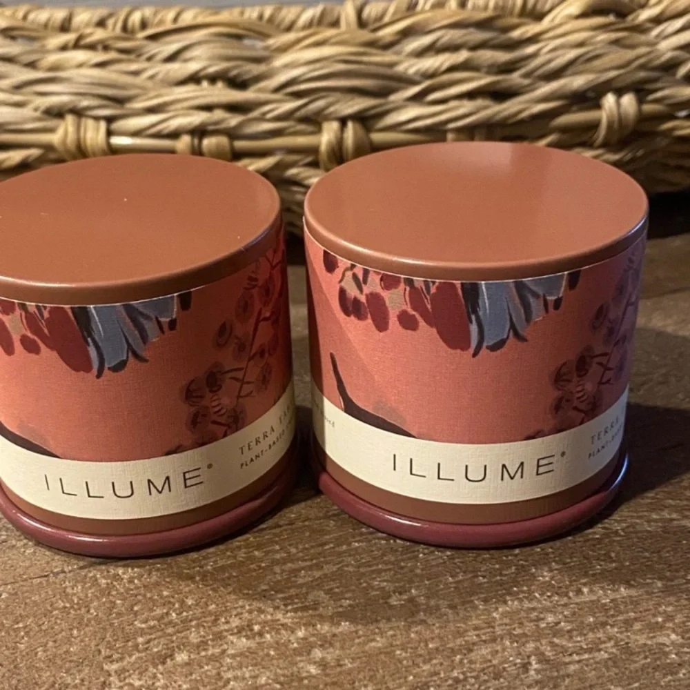 ILLUME Beautifully Done Essentials Terra Tabac Demi Vanity Tin Candle Set of 2